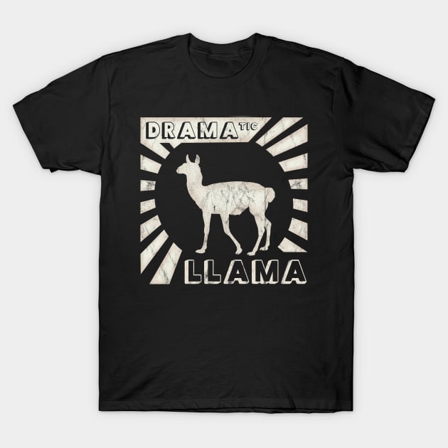 Old School 90s Artwork | Retro Dramatic Llama Silhouette T-Shirt by SkizzenMonster